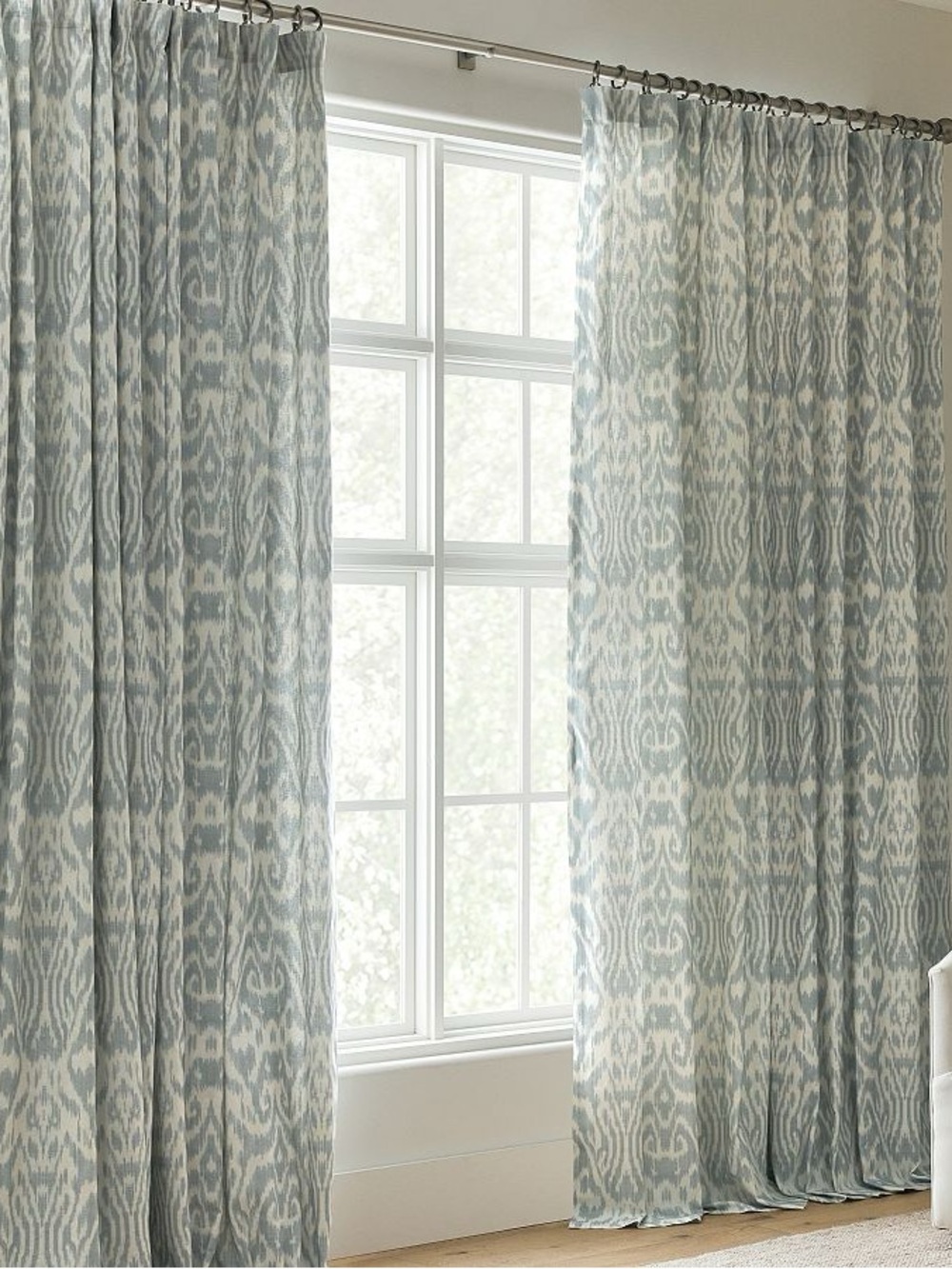 Pottery Barn Ikat Vega Curtains (set of 2) with Blackout Lining